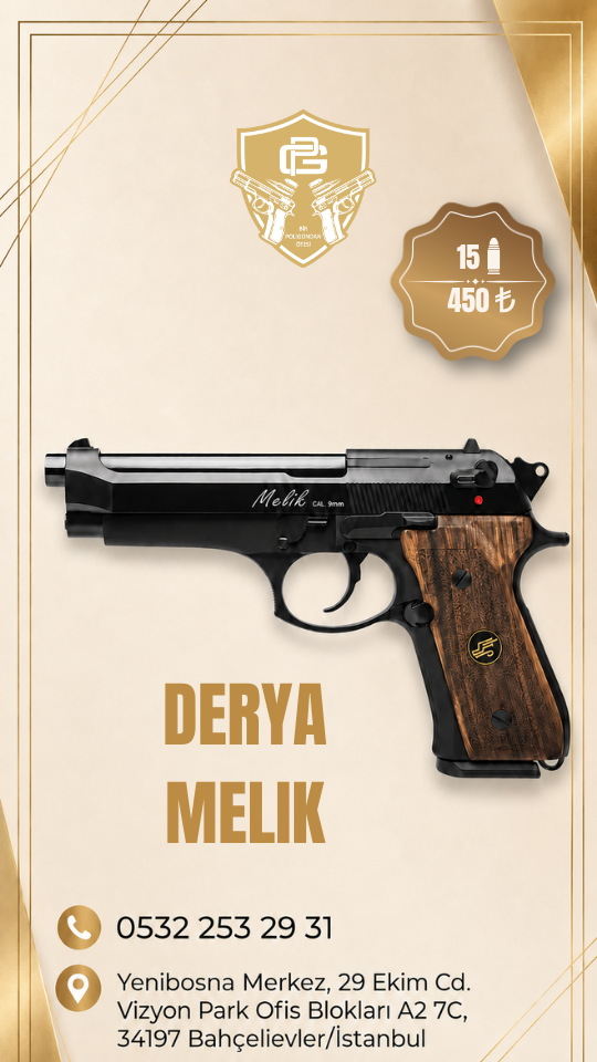 DERYA MELIK, 9×19 mm mühimmatı ve 17 fişek kapasiteli şarjör...