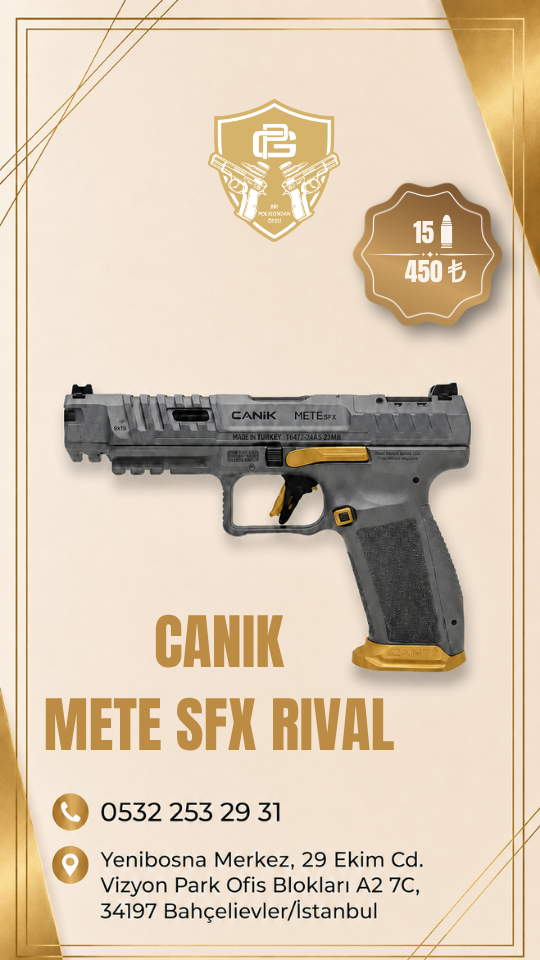 CANIK SFx Rival, 9×19 mm mühimmatı, 18 fişek kapasiteli şarj...