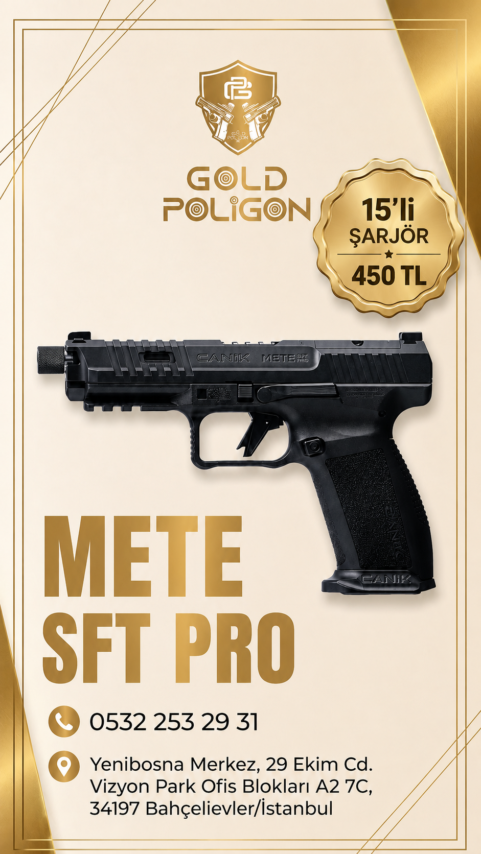 9×19 mm kalibresindeki CANiK METE SFT Pro, 18 fişek kapasite...