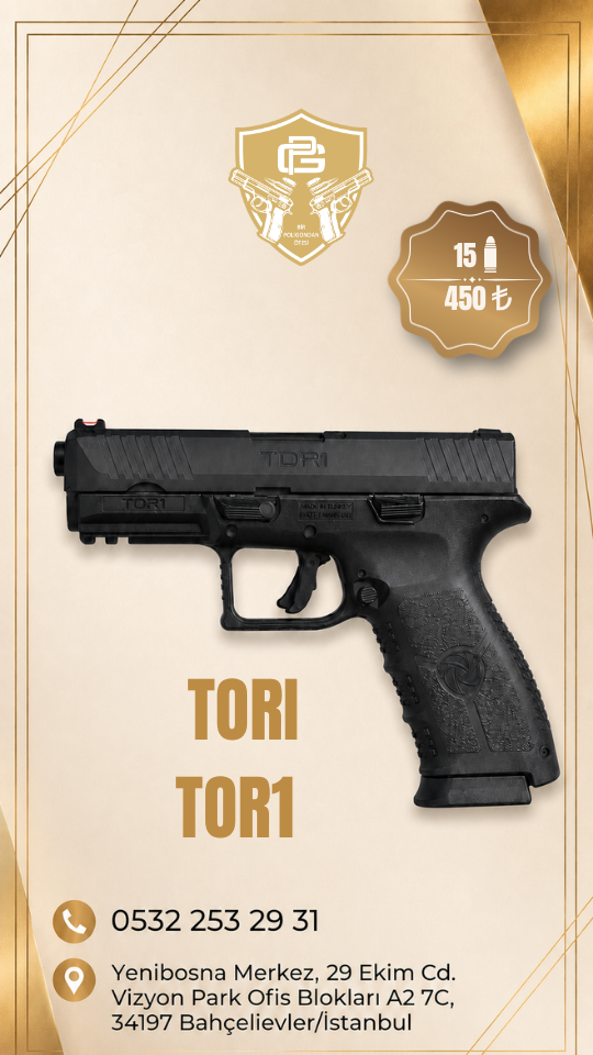 TORI TOR1, 9×19 mm mühimmatı ve 18 fişek kapasiteli şarjörüy...