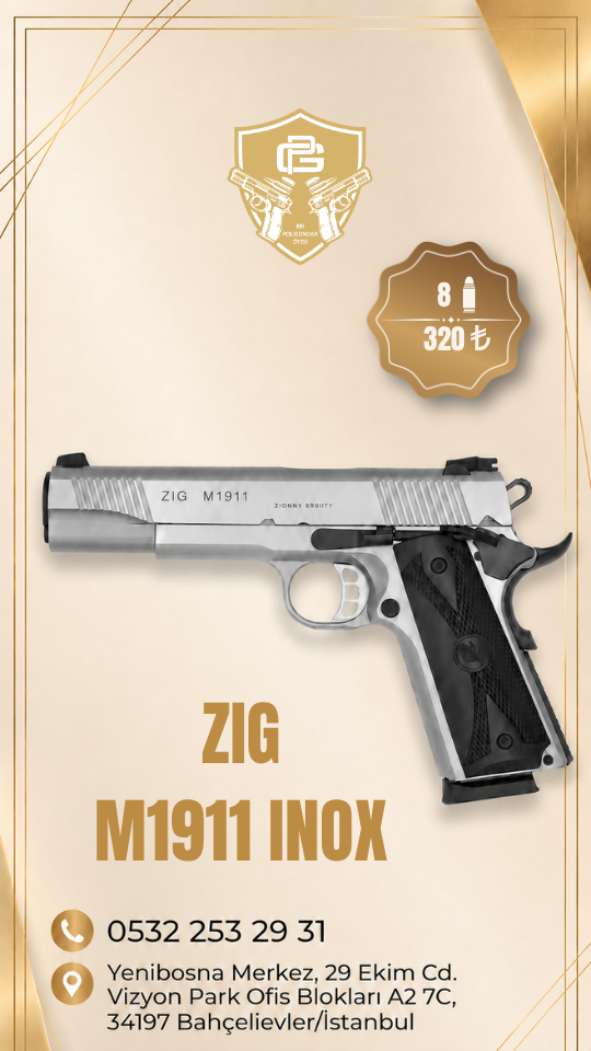 ZİG M1911 İnox, klasik .45 ACP kalibresini modern işçilikle...