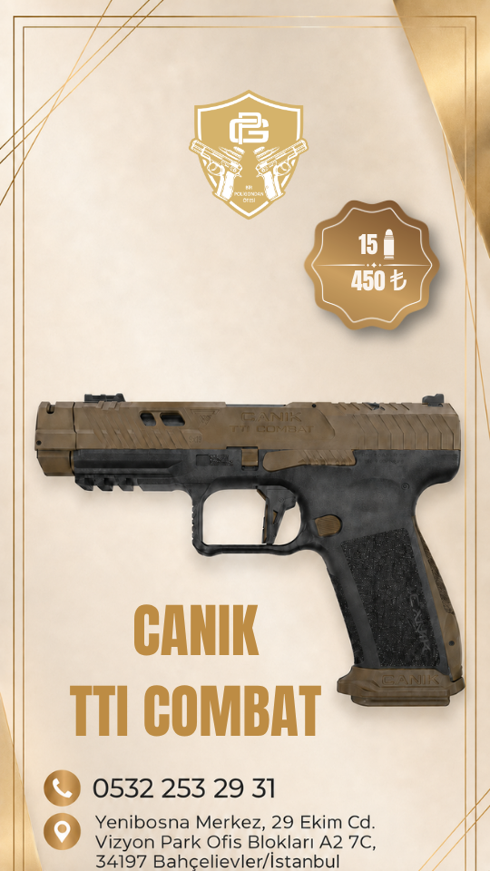 CANIK TTI Combat, 9×19 mm mühimmatı ve 18 fişek kapasiteli ş...